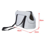 Maxbell Portable Pet Carrier Travel Bag Shoulder Bag Breathable Hiking Dog Car Seat Gray 45x22x20cm