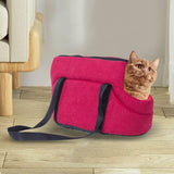Maxbell Portable Pet Carrier Travel Bag Shoulder Bag Breathable Hiking Dog Car Seat Red 50x28x25cm