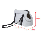 Maxbell Portable Pet Carrier Travel Bag Shoulder Bag Breathable Hiking Dog Car Seat Gray 50x28x25cm