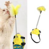 Maxbell Cat Feather Toys Interactive Cat Toys Tool for Training Indoor Practice Yellow