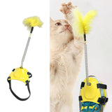 Maxbell Cat Feather Toys Interactive Cat Toys Tool for Training Indoor Practice Yellow