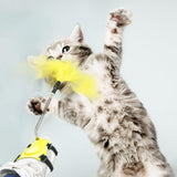 Maxbell Cat Feather Toys Interactive Cat Toys Tool for Training Indoor Practice Yellow