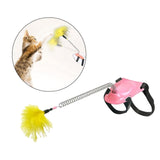 Maxbell Cat Feather Toys Interactive Cat Toys Tool for Training Indoor Practice Red