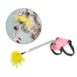 Maxbell Cat Feather Toys Interactive Cat Toys Tool for Training Indoor Practice Red