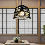 Maxbell Rattan Lamp Shade Lamp Decoration Modern Scandi Light Fixture for Hotel Black