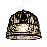 Maxbell Rattan Lamp Shade Lamp Decoration Modern Scandi Light Fixture for Hotel Black