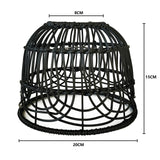 Maxbell Rattan Lamp Shade Lamp Decoration Modern Scandi Light Fixture for Hotel Black