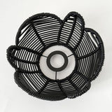 Maxbell Rattan Lamp Shade Ornament Droplight Weaved for Teahouse Living Room Kitchen Black