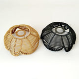 Maxbell Rattan Lamp Shade Ornament Droplight Weaved for Teahouse Living Room Kitchen Black