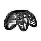 Maxbell Rattan Lamp Shade Ornament Droplight Weaved for Teahouse Living Room Kitchen Black