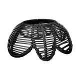 Maxbell Rattan Lamp Shade Ornament Droplight Weaved for Teahouse Living Room Kitchen Black