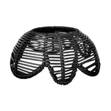 Maxbell Rattan Lamp Shade Ornament Droplight Weaved for Teahouse Living Room Kitchen Black