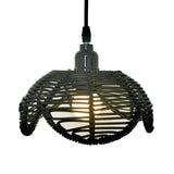 Maxbell Rattan Lamp Shade Ornament Droplight Weaved for Teahouse Living Room Kitchen Black