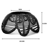 Maxbell Rattan Lamp Shade Ornament Droplight Weaved for Teahouse Living Room Kitchen Black