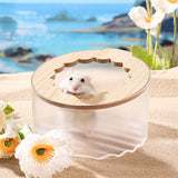 Maxbell Hamster Sand Bath Toilet Bath House Bathtub for Squirrels Mice Chinchilla white