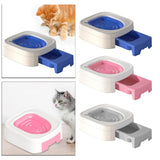 Maxbell Cat Litter Tray Cat Toilet Training Litter Pan Portable Cats Litter Box Blue