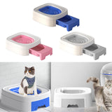 Maxbell Cat Litter Tray Cat Toilet Training Litter Pan Portable Cats Litter Box Blue