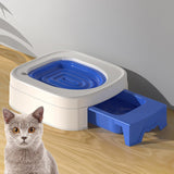 Maxbell Cat Litter Tray Cat Toilet Training Litter Pan Portable Cats Litter Box Blue