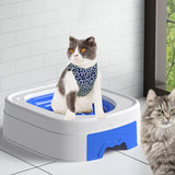 Maxbell Cat Litter Tray Cat Toilet Training Litter Pan Portable Cats Litter Box Blue