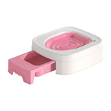 Maxbell Cat Litter Tray Cat Toilet Training Litter Pan Portable Cats Litter Box Pink