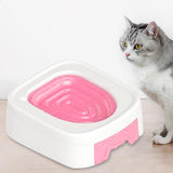 Maxbell Cat Litter Tray Cat Toilet Training Litter Pan Portable Cats Litter Box Pink