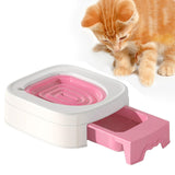 Maxbell Cat Litter Tray Cat Toilet Training Litter Pan Portable Cats Litter Box Pink