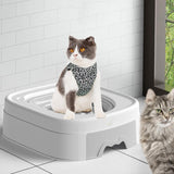 Maxbell Cat Litter Tray Cat Toilet Training Litter Pan Portable Cats Litter Box Grey