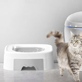 Maxbell Cat Litter Tray Cat Toilet Training Litter Pan Portable Cats Litter Box Grey