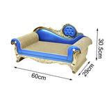 Maxbell Cat Scratch Pad Lounge Bed Cat Sofa Pet Bed for Kitty Rest Protect Furniture 60cmx29cmx30cm Blue