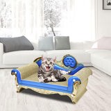 Maxbell Cat Scratch Pad Lounge Bed Cat Sofa Pet Bed for Kitty Rest Protect Furniture 60cmx29cmx30cm Blue
