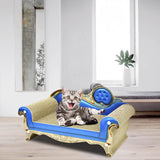 Maxbell Cat Scratch Pad Lounge Bed Cat Sofa Pet Bed for Kitty Rest Protect Furniture 70cmx28cmx31cm Blue