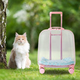 Maxbell Transparent Cat Trolley Case Dog Hiking Crate Small Animals Pet Carrier