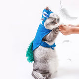 Maxbell Cat Peacock Costume Hat Breathable Pet Clothes for Puppy Party wearing