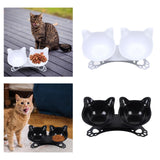 Maxbell Elevated Cat Double Bowls Raised Pet Water Food Feeder Feeding Dishes Tilted Black