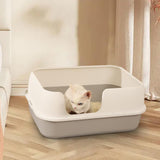 Maxbell Cat Litter Box Tray Toilet Semi Enclosed Anti Splash Durable for Small Pets
