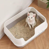 Maxbell Cat Litter Box Tray Toilet Semi Enclosed Anti Splash Durable for Small Pets