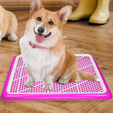 Maxbell Puppy Dog Toilet with Urinary Column Reusable for pet Supplies Outdoor Pink