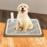 Maxbell Puppy Dog Toilet with Urinary Column Reusable for pet Supplies Outdoor Brown