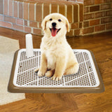 Maxbell Puppy Dog Toilet with Urinary Column Reusable for pet Supplies Outdoor Brown