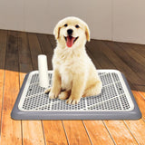 Maxbell Puppy Dog Toilet with Urinary Column Reusable for pet Supplies Outdoor Grey