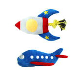 Maxbell Dogs Squeaker Chewing Toy Puppy Playing Soft for Medium Dogs Large Cats airplane