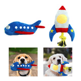 Maxbell Dogs Squeaker Chewing Toy Puppy Playing Soft for Medium Dogs Large Cats airplane