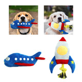 Maxbell Dogs Squeaker Chewing Toy Puppy Playing Soft for Medium Dogs Large Cats airplane