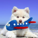 Maxbell Dogs Squeaker Chewing Toy Puppy Playing Soft for Medium Dogs Large Cats airplane