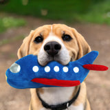 Maxbell Dogs Squeaker Chewing Toy Puppy Playing Soft for Medium Dogs Large Cats airplane