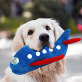 Maxbell Dogs Squeaker Chewing Toy Puppy Playing Soft for Medium Dogs Large Cats airplane