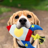 Maxbell Dogs Squeaker Chewing Toy Puppy Playing Soft for Medium Dogs Large Cats rocket