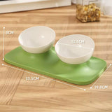 Maxbell Raised Cat Food Bowl Water Drinking Bowl Pet Feeder Waterer Pet Feeding Bowl Green 2 Bowls