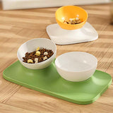 Maxbell Raised Cat Food Bowl Water Drinking Bowl Pet Feeder Waterer Pet Feeding Bowl Green 2 Bowls
