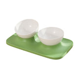 Maxbell Raised Cat Food Bowl Water Drinking Bowl Pet Feeder Waterer Pet Feeding Bowl Green 2 Bowls